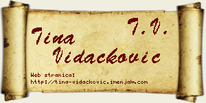 Tina Vidačković vizit kartica
